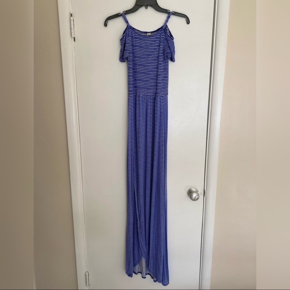 Periwinkle Striped Maxi Dress - Picture 5 of 6